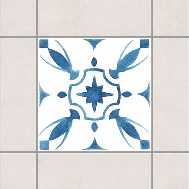 Sticker pour carrelage - Pattern Blue White Series No.1