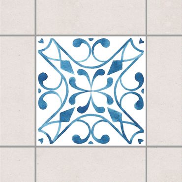 Sticker pour carrelage - Pattern Blue White Series No.3
