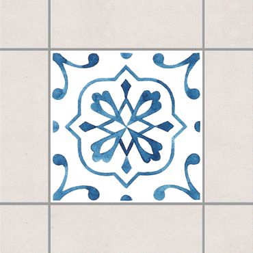 Sticker pour carrelage - Pattern Blue White Series No.4