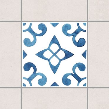 Sticker pour carrelage - Pattern Blue White Series No.5