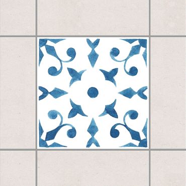 Sticker pour carrelage - Pattern Blue White Series No.6