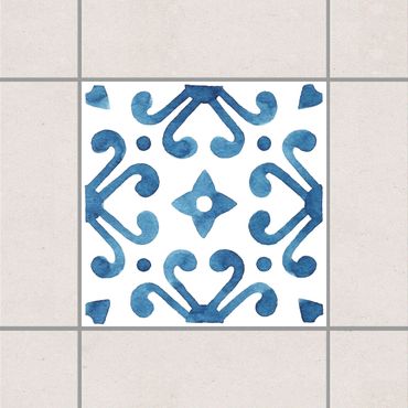 Sticker pour carrelage - Pattern Blue White Series No.7