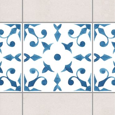 Frise adhésive pour carrelage - Pattern Blue White Series No.6
