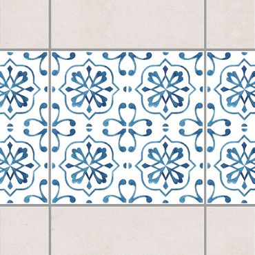 Frise adhésive pour carrelage - Blue White Pattern Series No.4