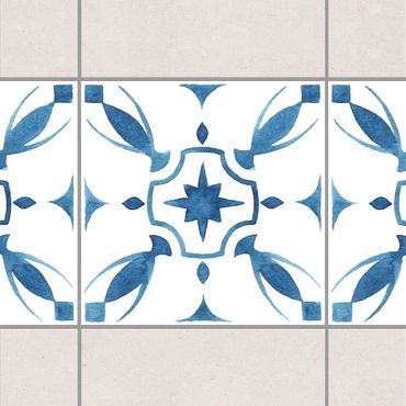 Frise adhésive pour carrelage - Pattern Blue White Series No.1