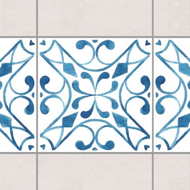 Frise adhésive pour carrelage - Pattern Blue White Series No.3