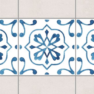 Frise adhésive pour carrelage - Pattern Blue White Series No.4