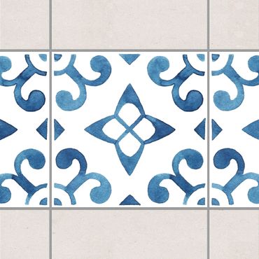 Frise adhésive pour carrelage - Pattern Blue White Series No.5