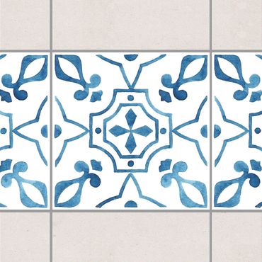 Frise adhésive pour carrelage - Pattern Blue White Series No.9