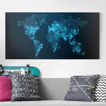 Impression sur toile - Connected World World Map