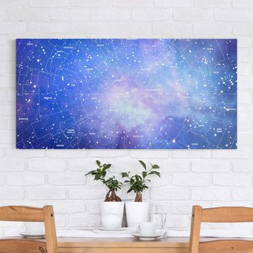 Impression sur toile - Stelar Constellation Star Chart