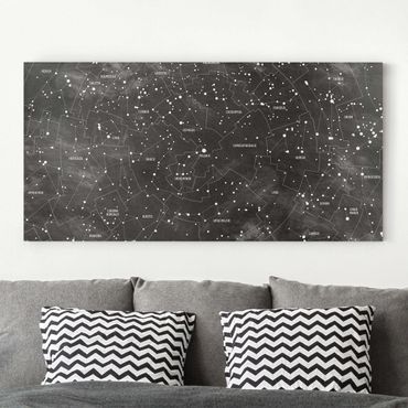 Impression sur toile - Map Of Constellations Blackboard Look