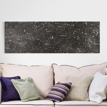 Impression sur toile - Map Of Constellations Blackboard Look