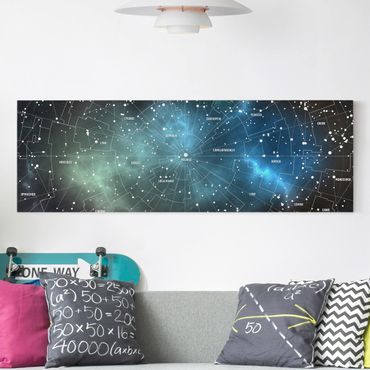 Impression sur toile - Stellar Constellation Map Galactic Nebula