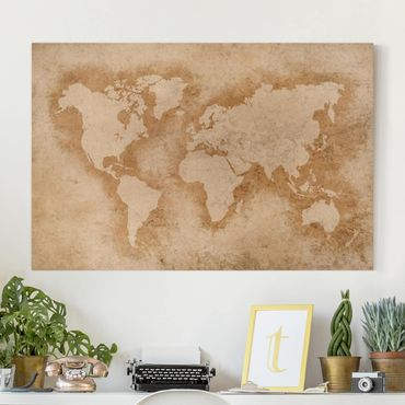 Impression sur toile - Antique World Map