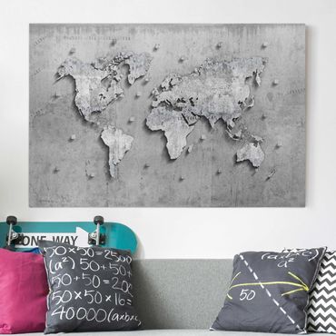 Impression sur toile - Concrete World Map