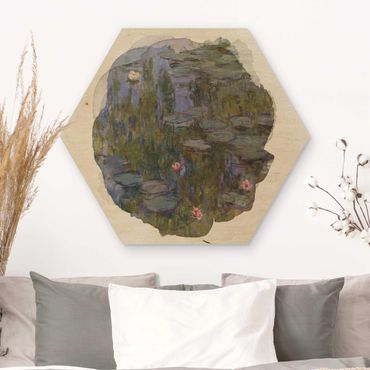 Hexagone en bois - WaterColours - Claude Monet - Water Lilies (Nympheas)