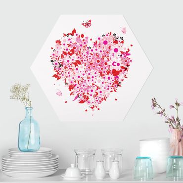 Hexagone en forex - Floral Retro Heart