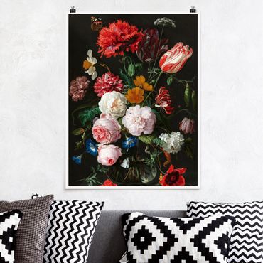 Poster fleurs - Jan Davidsz De Heem - Still Life With Flowers In A Glass Vase