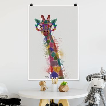 Poster chambre enfant - Rainbow Splash Giraffe