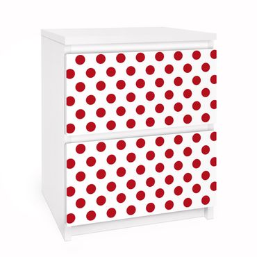 Papier adhésif pour meuble IKEA - Malm commode 2x tiroirs - No.DS92 Dot Design Girly White