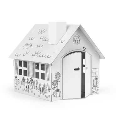 Maison en carton - Cabane de jardin à colorier XXL FOLDZILLA | micasia.fr