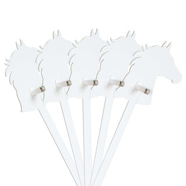 FOLDZILLA Cheval bâton - Set cheval blanc à colorier/décorer avec des stickers