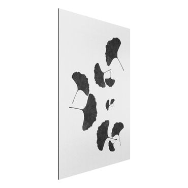Tableau sur aluminium - Ginkgo Composition In Black And White