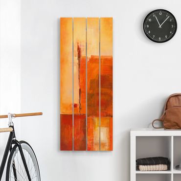 Impression sur bois - Abstract Orange Brown