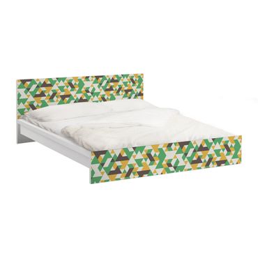 Papier adhésif pour meuble IKEA - Malm lit 140x200cm - No.RY34 Green Triangles