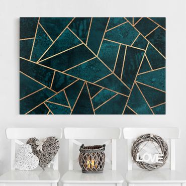 Tableau sur toile - Dark Turquoise With Gold