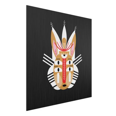 Impression sur aluminium - Collage Ethno Mask - Rabbit