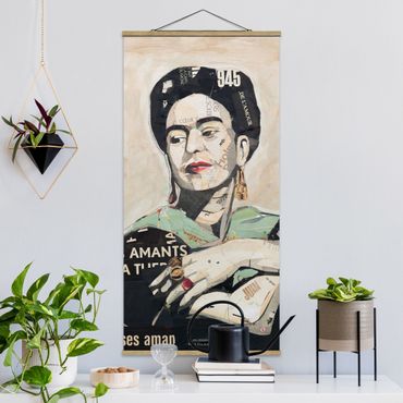 Tableau en tissu avec porte-affiche - Frida Kahlo - Collage No.4