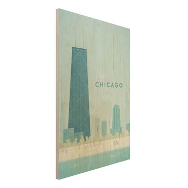 Impression sur bois - Travel Poster - Chicago