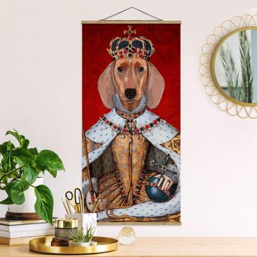 Tableau en tissu avec porte-affiche - Animal Portrait - Dachshund Queen