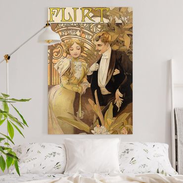 Tableau sur toile - Alfons Mucha - Advertising Poster For Flirt Biscuits