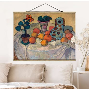 Tableau en tissu avec porte-affiche - Paula Modersohn-Becker - Still Life With Oranges And Stoneware Dog