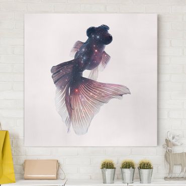 Impression sur toile - Fish With Galaxy