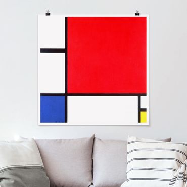 Poster - Piet Mondrian - Composition With Red Blue Yellow