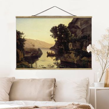Tableau en tissu avec porte-affiche - Jean-Baptiste Camille Corot - Landscape near Riva at Lake Garda