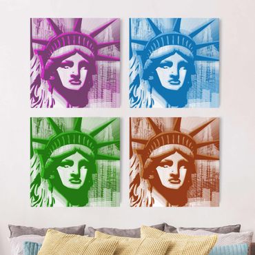 Impression sur toile 4 parties - No.YK13 Statue of Liberty