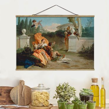 Tableau en tissu avec porte-affiche - Giovanni Battista Tiepolo - Rinaldo and Armida