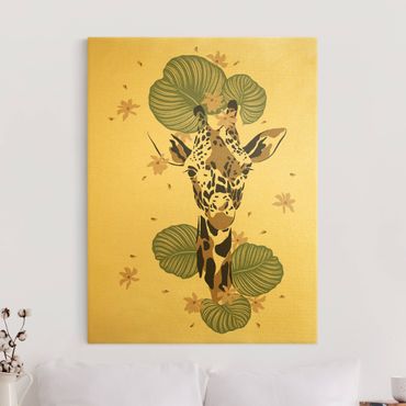 Tableau sur toile or - Safari Animals - Portrait Giraffe