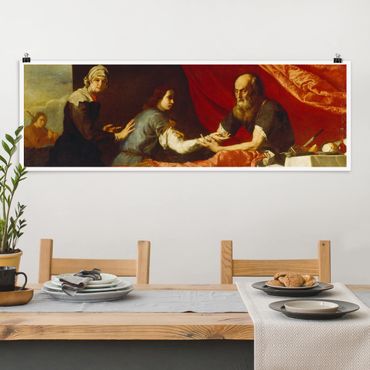 Poster panoramique reproduction - Jusepe De Ribera - Isaac Blessing Jacob