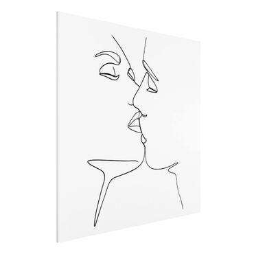 Impression sur forex - Line Art Kiss Faces Black And White