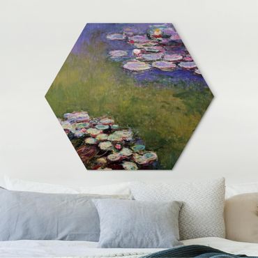 Hexagone en alu Dibond - Claude Monet - Water Lilies