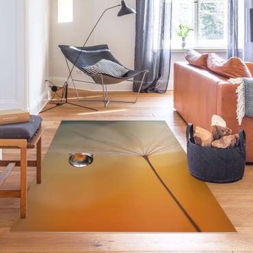 Vinyl Floor Mat - Dandelion In Orange - Portrait Format 3:4