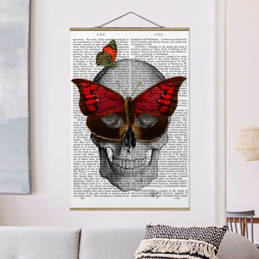 Tableau en tissu avec porte-affiche - Scary Reading - Butterfly Mask