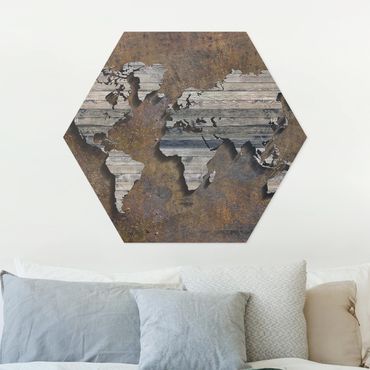 Hexagone en forex - Wooden Grid World Map