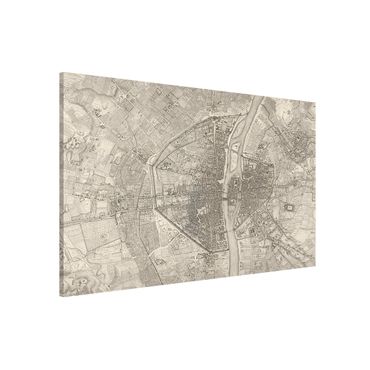 Tableau magnétique - Vintage Map Paris